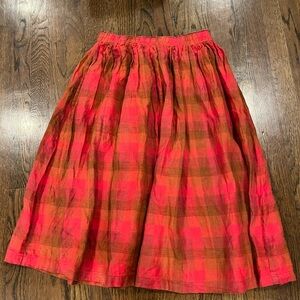Pyne  & Smith Skirt Plaid Red and Brown Women's Skirt